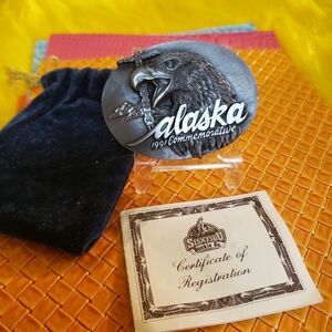 Vintage 1991 Bald Eagle Alaska Commemorative Belt Buckle Limited code 17-96